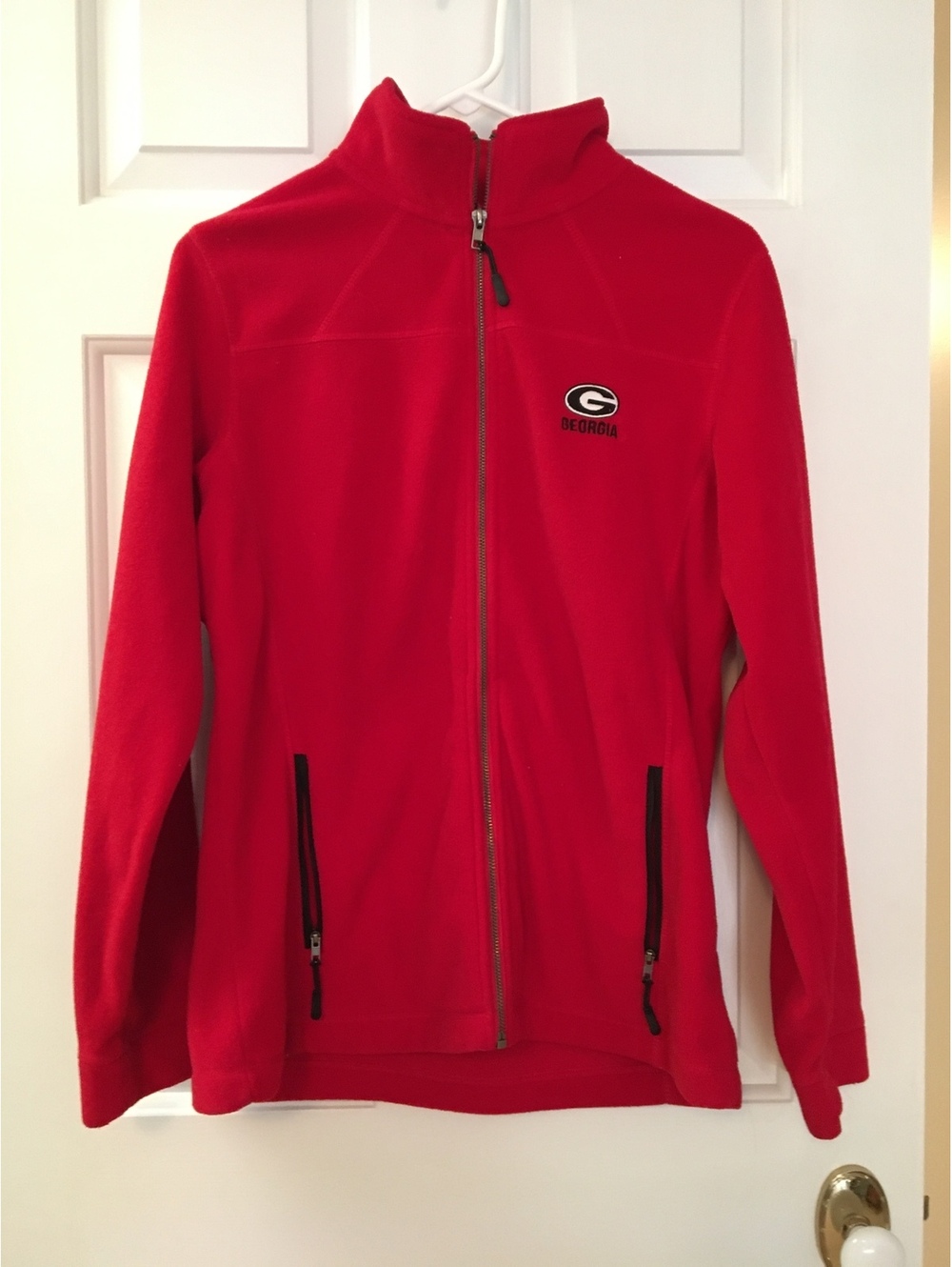 Georgia Bulldogs Red Full Zip Fleece Jacket Size Large